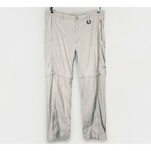 The North Face Convertible Ripstop Pants Mens LG Khaki Nylon Cargo Outdoor Logo